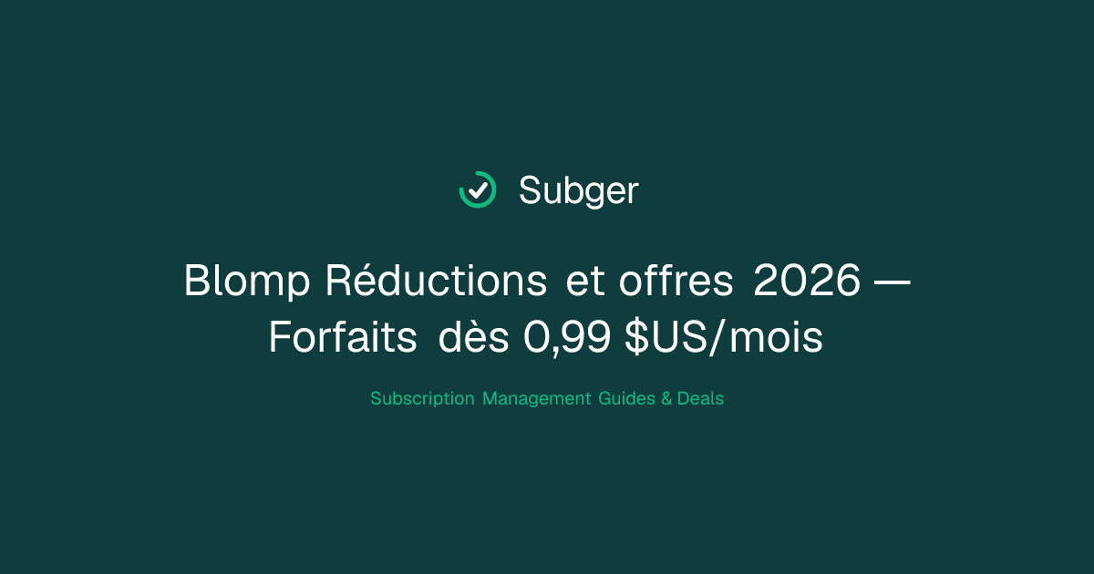 Blomp Réductions et offres 2026 — Forfaits dès 0,99 $US/mois | Subger