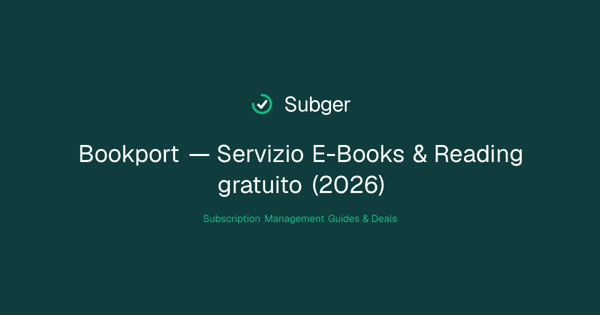 Bookport — Servizio E-Books & Reading gratuito (2026) | Subger