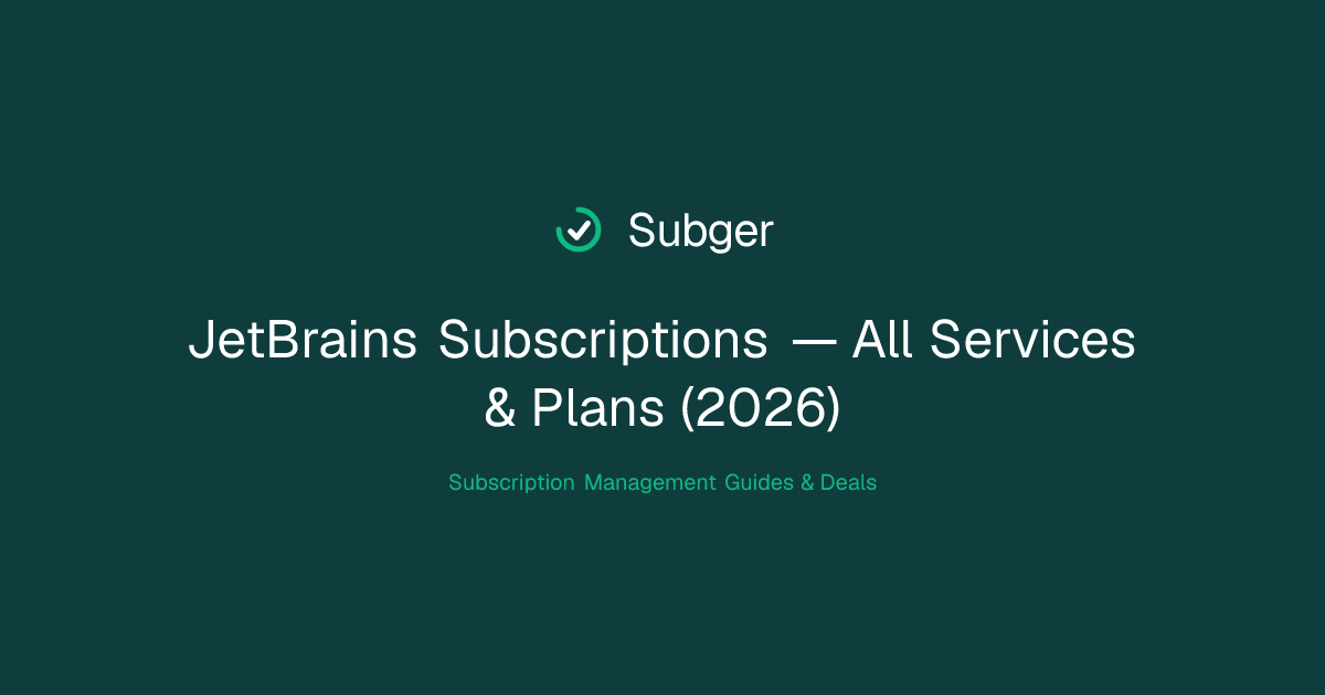 JetBrains Subscriptions — All Services & Plans (2026) | Subger